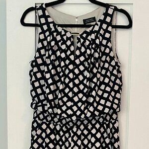 Tahari black and white jumpsuit size 6